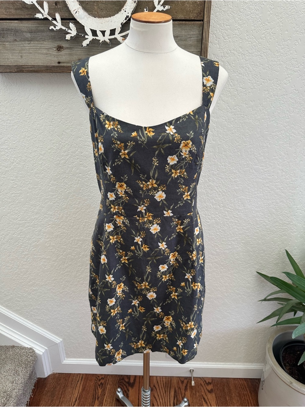 Abercrombie & Fitch wide strap‎ cotton floral mini dress size Large NWT